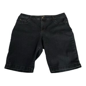 Nine West Vintage America Dark Blue Jean Shorts Size 16 — Stretch Denim Bermuda